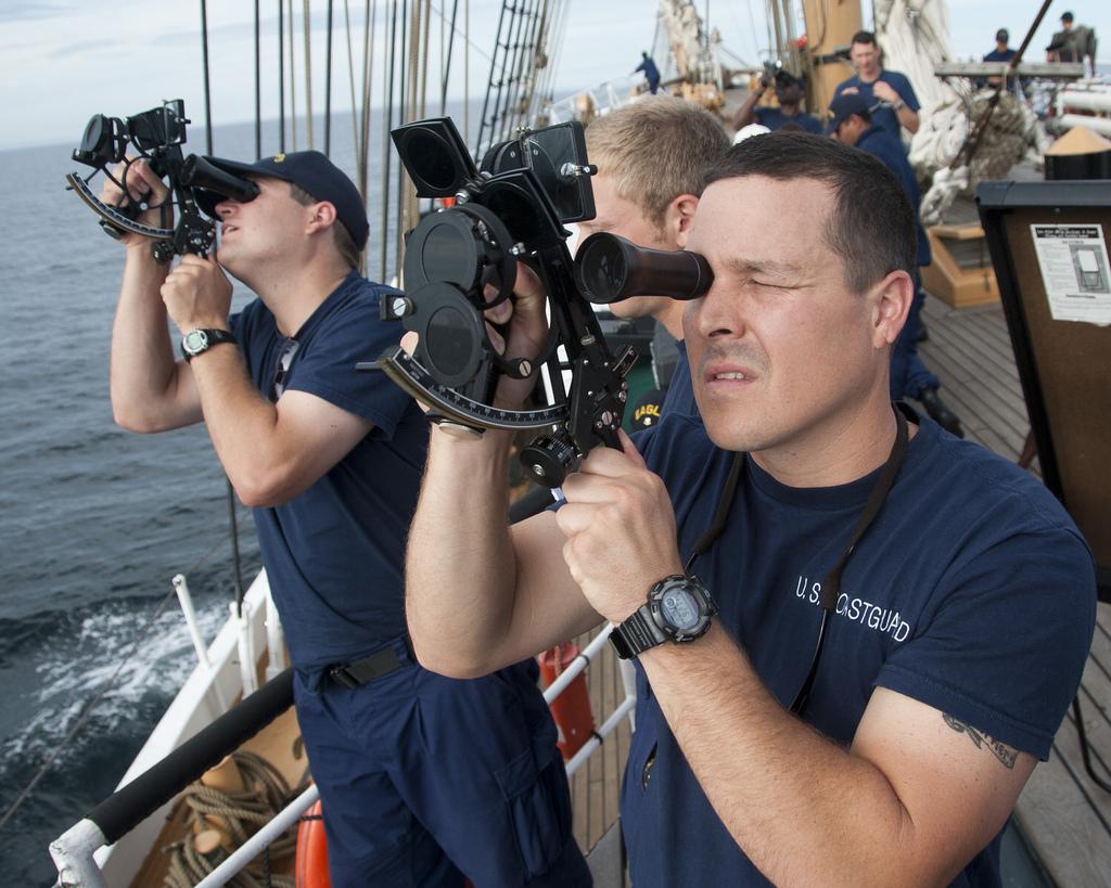 Coast Guard Academy Officer Using a Sextant